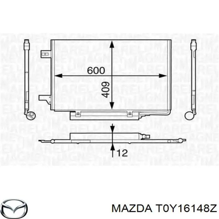 Радиатор кондиционера Мазда Кседос 9 (Mazda Xedos)