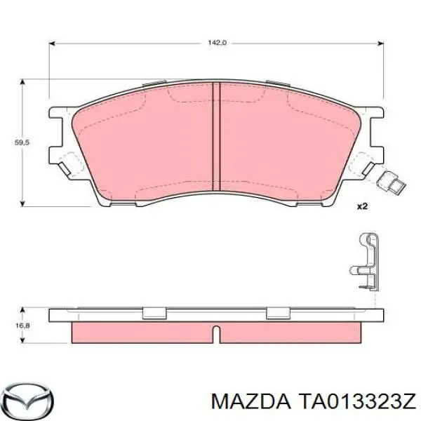 Колодки Mazda TA013323Z цена, от 23.27 USD