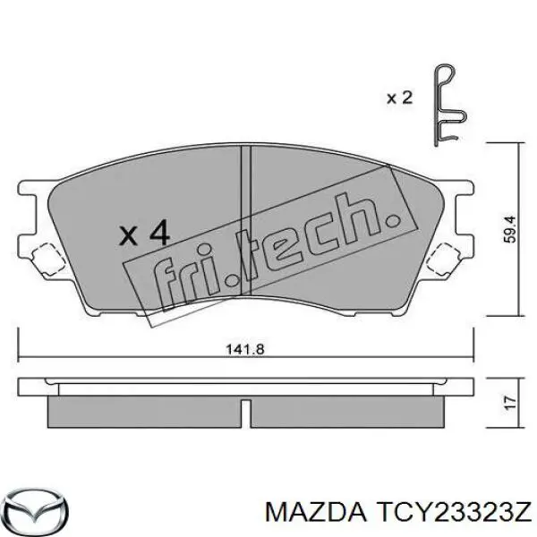 Передние тормозные колодки TCY23323Z Mazda