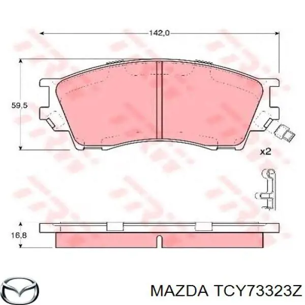 Колодки Mazda TCY73323Z цена, от 23.27 USD