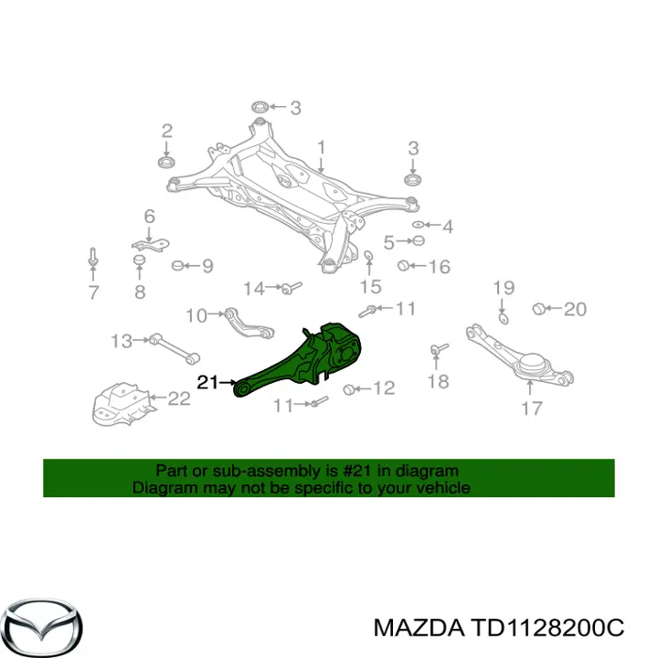 TD1128200C Mazda цапфа (поворотный кулак задний правый)