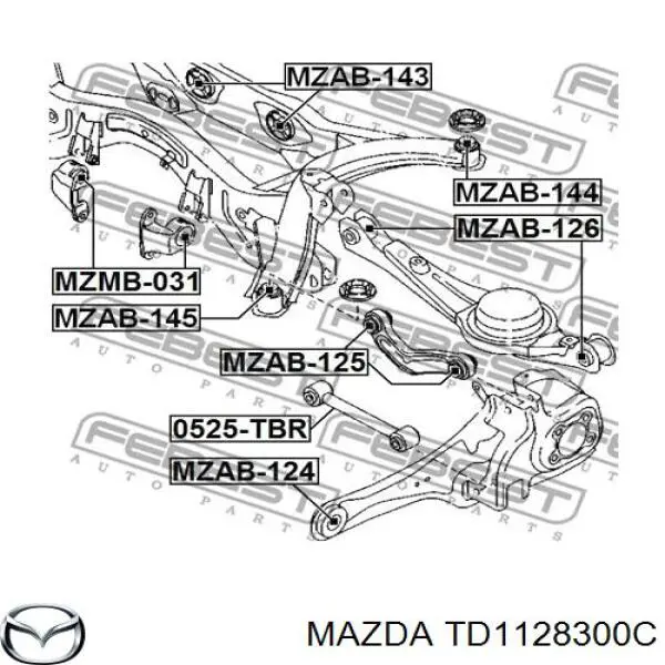 Сайлентблок заднего нижнего рычага TD1128300C Mazda