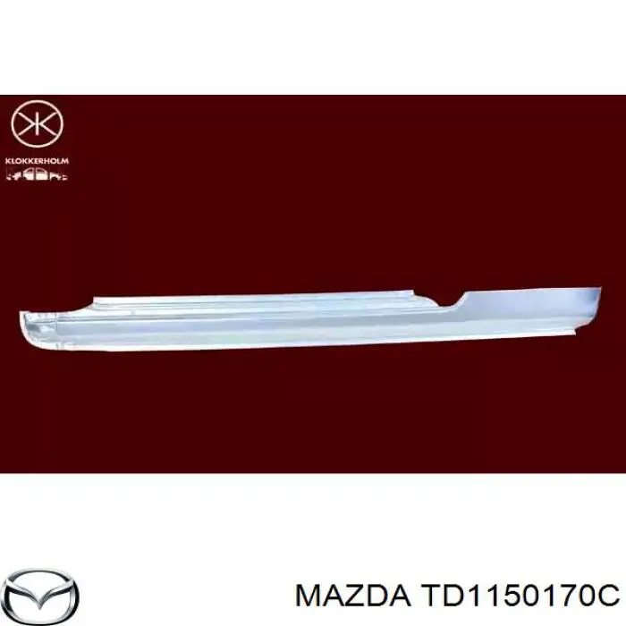 Панель крепления номерного знака переднего TD1150170C Mazda