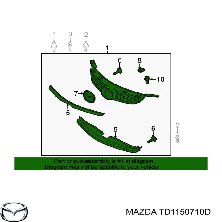 TD1150710D Mazda решетка радиатора