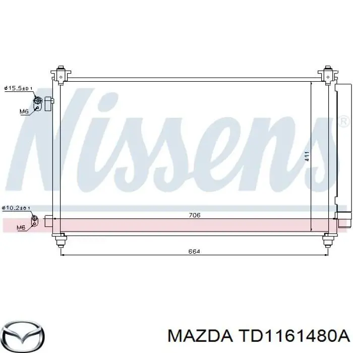 TD1161480A Mazda радиатор кондиционера