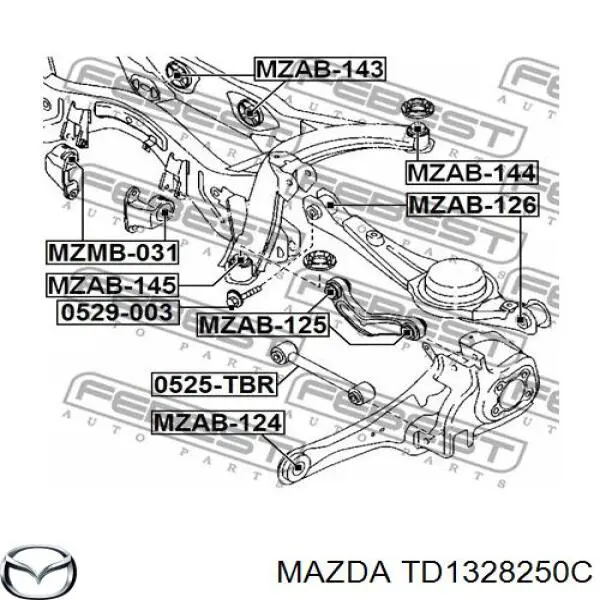 Цапфа (поворотный кулак) задний левый на Mazda CX-9 TB