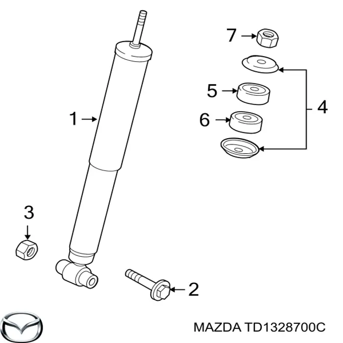TD1328700C Mazda Амортизаторы задние