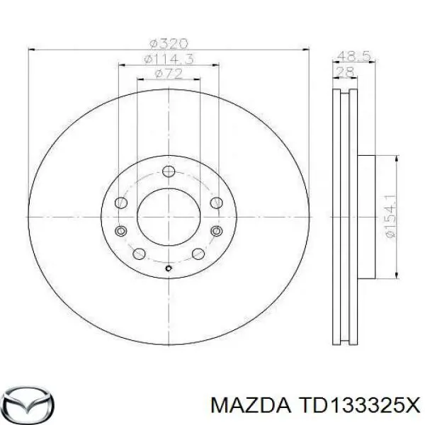 TD133325X Mazda диск тормозной передний