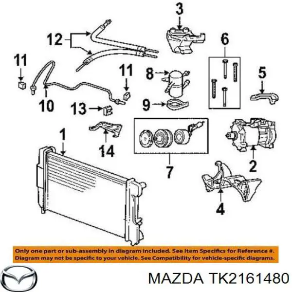 TK2161480 Mazda радиатор кондиционера