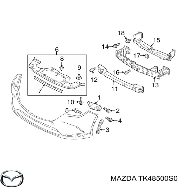 Защита бампера переднего Mazda TK48500S0