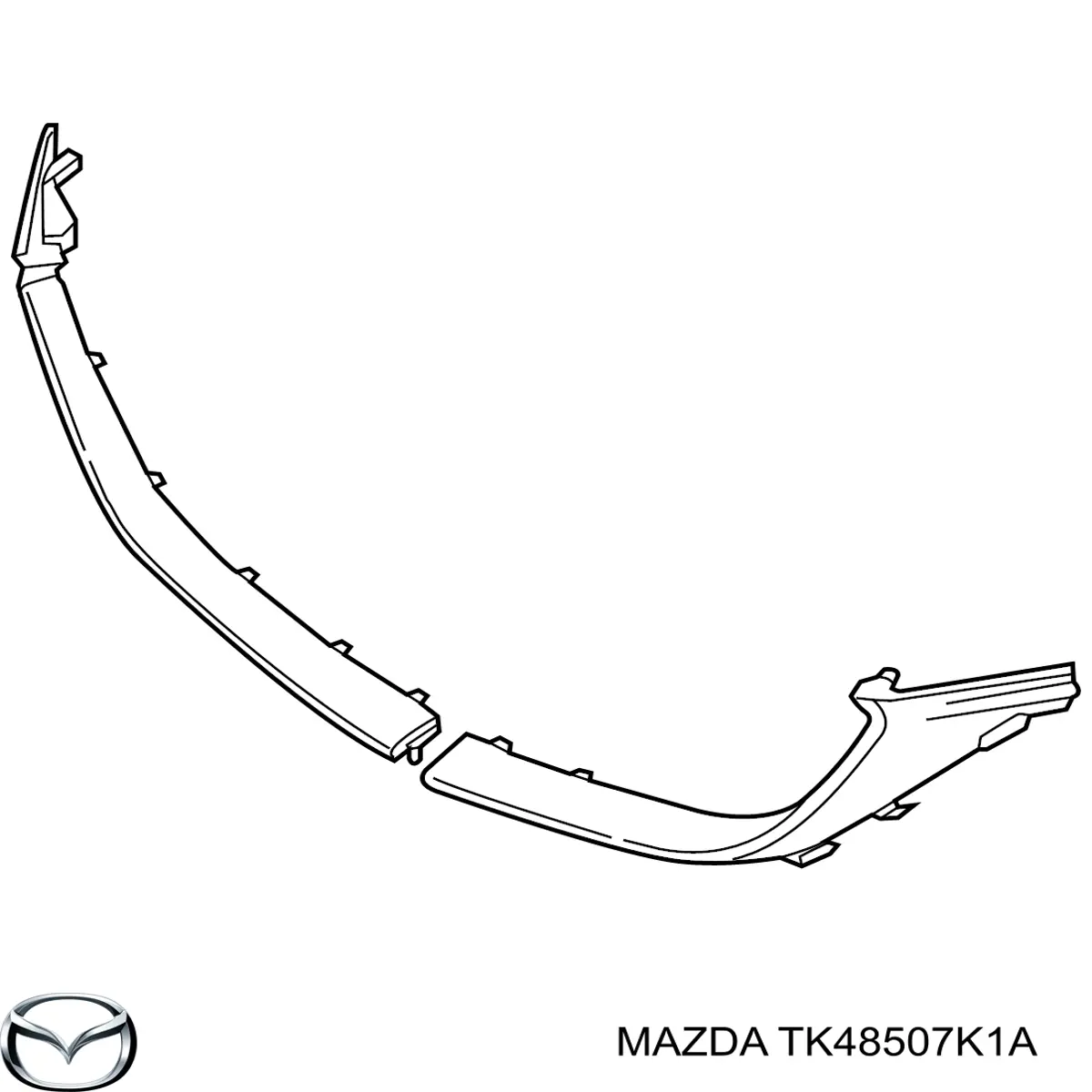 TK48507K1A Mazda moldura de grelha do radiador esquerdo