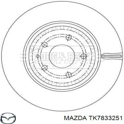 TK7833251 Mazda disco do freio dianteiro