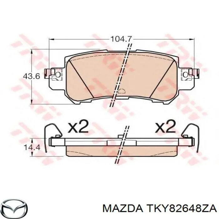 Колодки дисковые  Mazda TKY82648ZA цена, от 36.11 USD