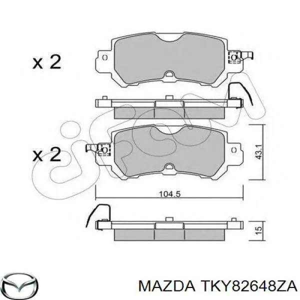 Задние тормозные колодки TKY82648ZA Mazda