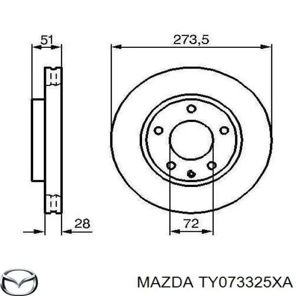Тормоз дисковый передний Mazda TY073325XA цена, от 39.94 USD