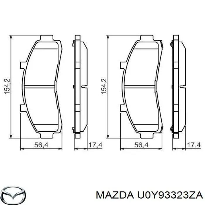 Купить U0Y93323ZA Mazda Колодки тормозные