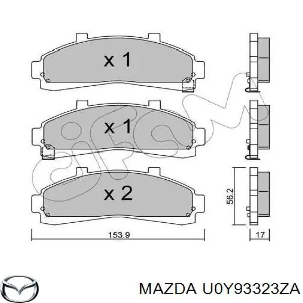 U0Y93323ZA Mazda Колодки передние