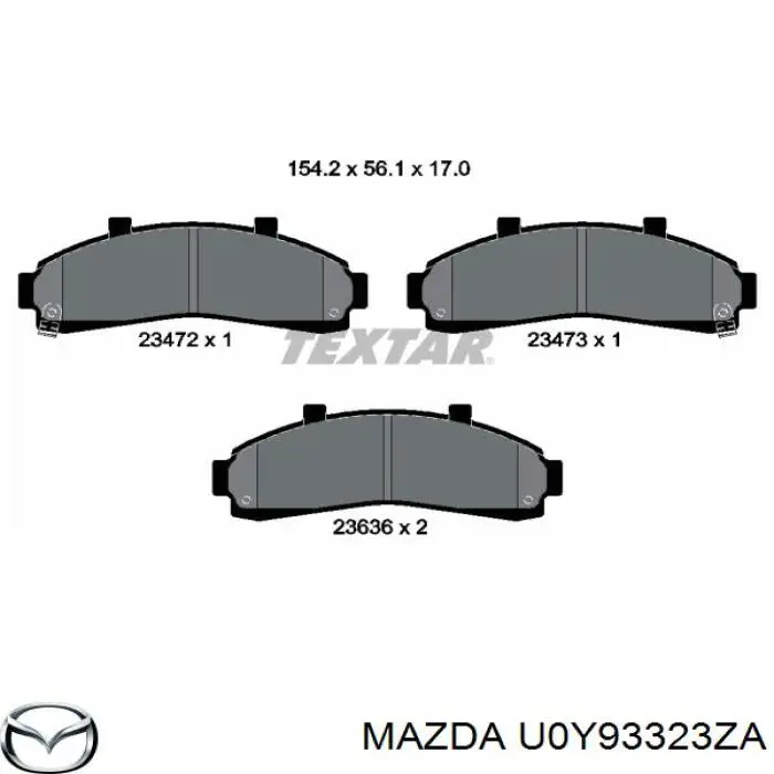 Колодки Mazda U0Y93323ZA цена, от 32.60 USD
