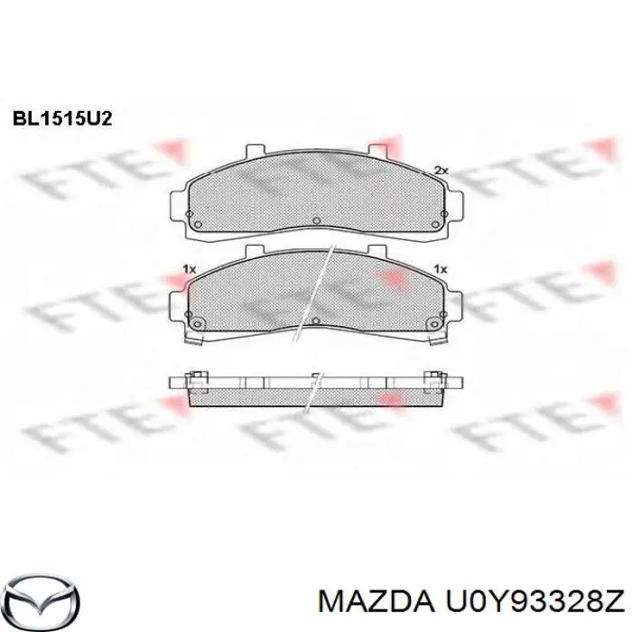 Передние тормозные колодки U0Y93328Z Mazda