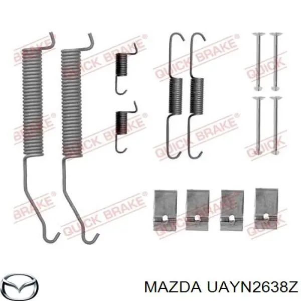 Zapatas de frenos de tambor traseras UAYN2638Z Mazda