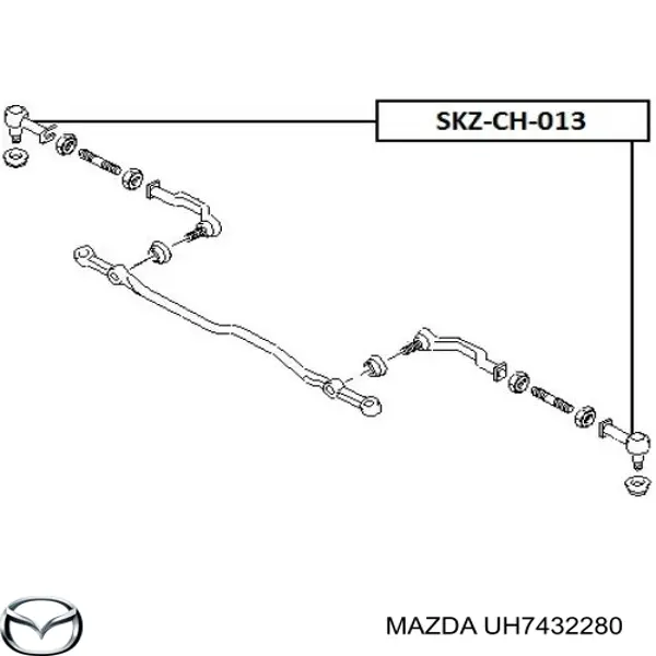 Rótula barra de acoplamiento exterior UH7432280 Mazda