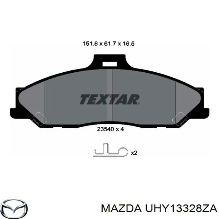 Pastillas de freno delanteras UHY13328ZA Mazda