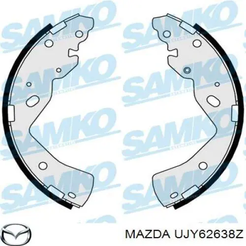 Задние барабанные колодки UJY62638Z Mazda