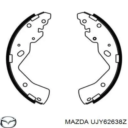 Zapatas de frenos de tambor traseras UJY62638Z Mazda