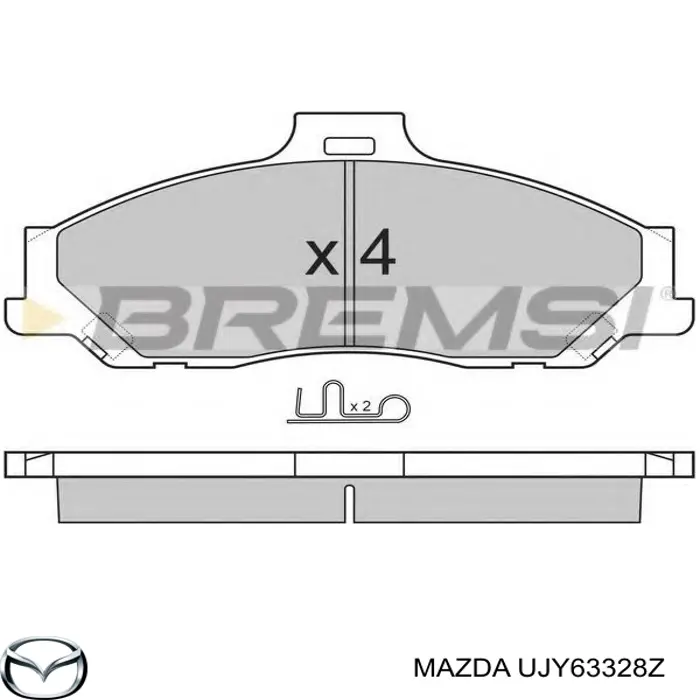 Передние тормозные колодки UJY63328Z Mazda