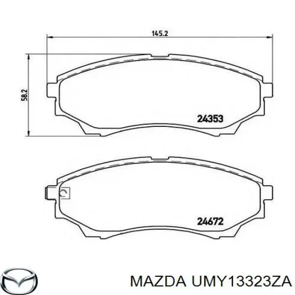 Передние тормозные колодки UMY13323ZA Mazda