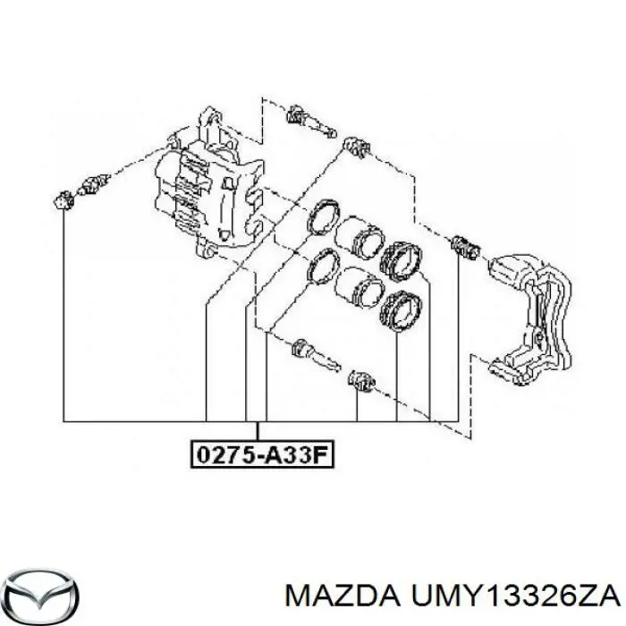UMY13326ZA Mazda Ремкомплект суппорта тормозного, переднего