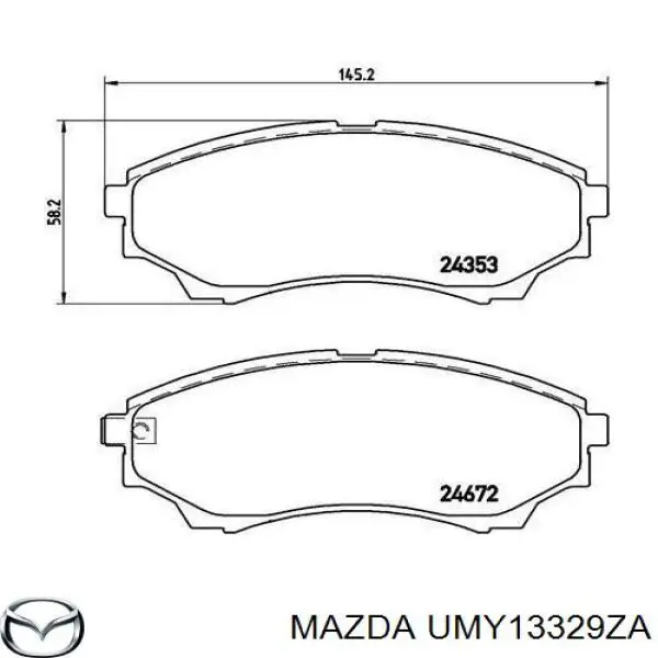 Комплект пружинок крепления дисковых колодок передних UMY13329ZA Mazda