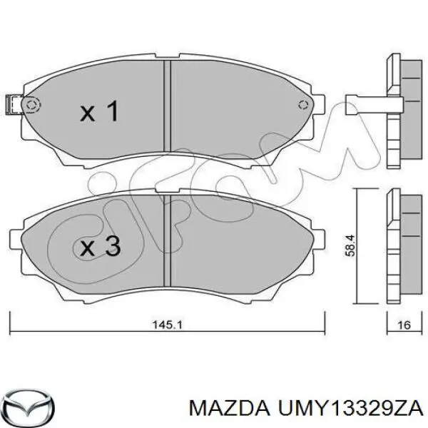 UMY13329ZA Mazda Комплект пружинок крепления дисковых передних колодок