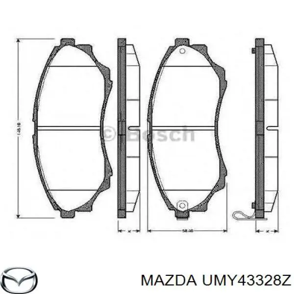 Купить UMY43328Z Mazda Колодки тормозные