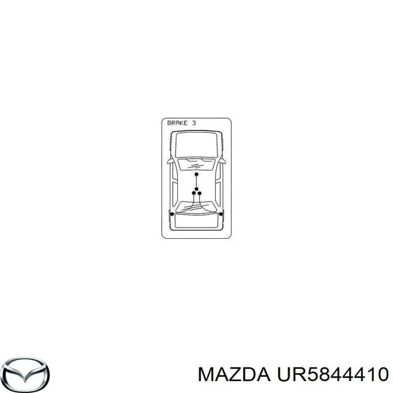 Cable de freno de mano trasero derecho UR5844410 Mazda