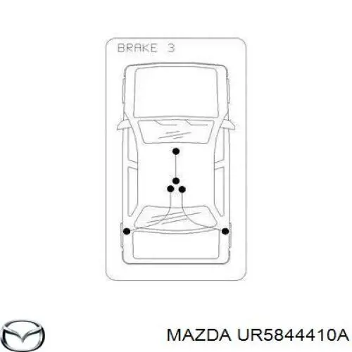 Cable de freno de mano trasero derecho UR5844410A Mazda