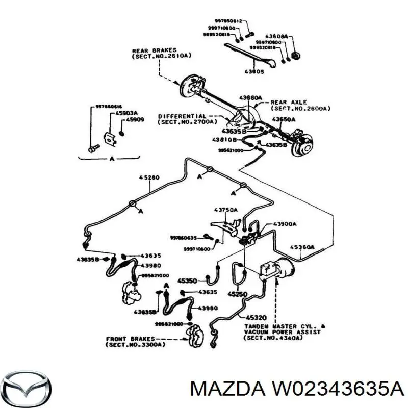 Braçadeira de fixação do freio de mangueira para Mazda 6 (GH)