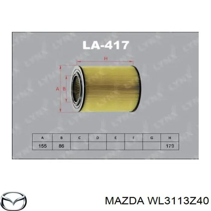 Воздушный фильтр WL3113Z40 Mazda