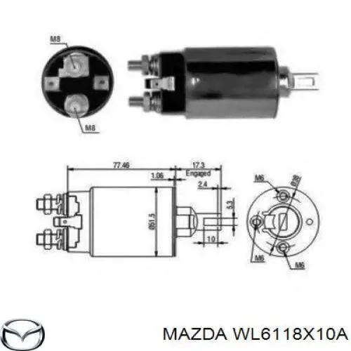 WL6118X10A Mazda ремкомплект втягивающего реле стартера