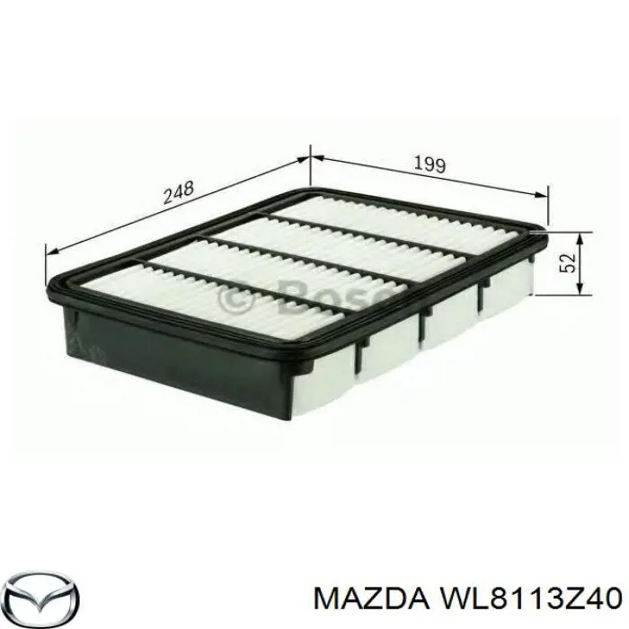 WL8113Z40 Mazda Воздушный фильтр двигателя