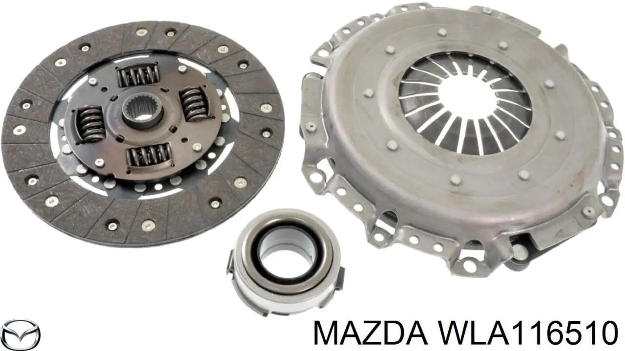 Купить WLA116510 Mazda Комплект сцепления (диск, корзина, подшипник)