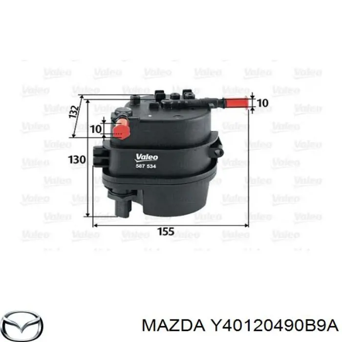 Y40120490B9A Mazda топливный фильтр