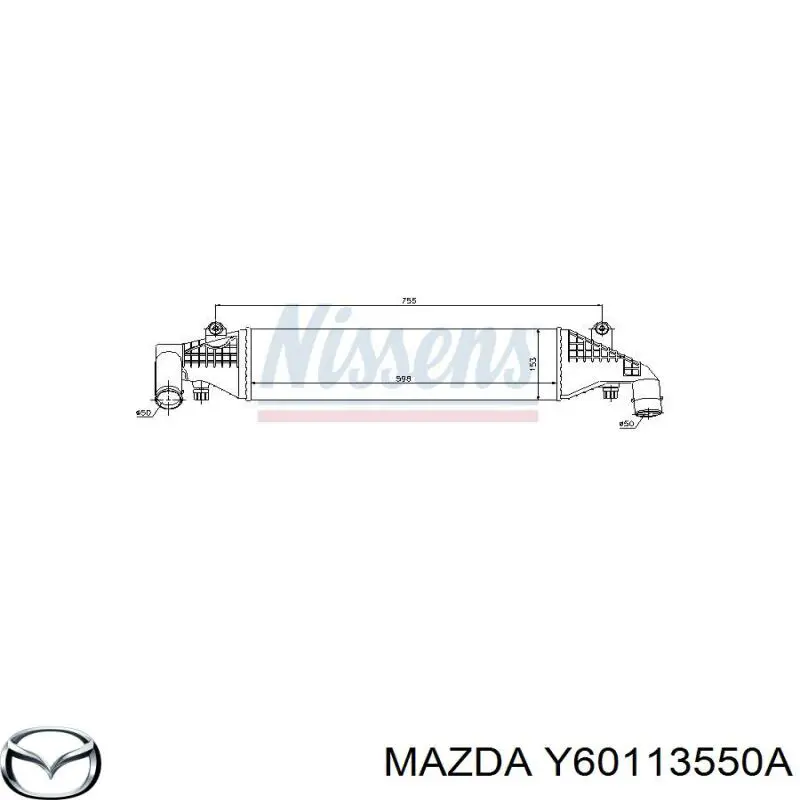 Интеркулер Y60113550A Mazda