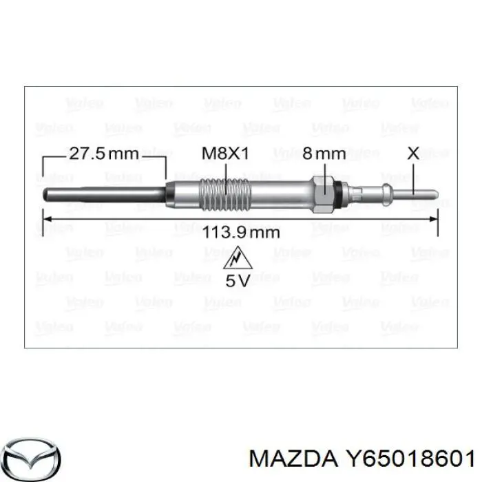 Свечи накала Y65018601 Mazda