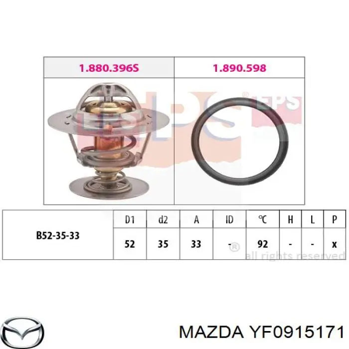 YF0915171 Mazda Авто термостат