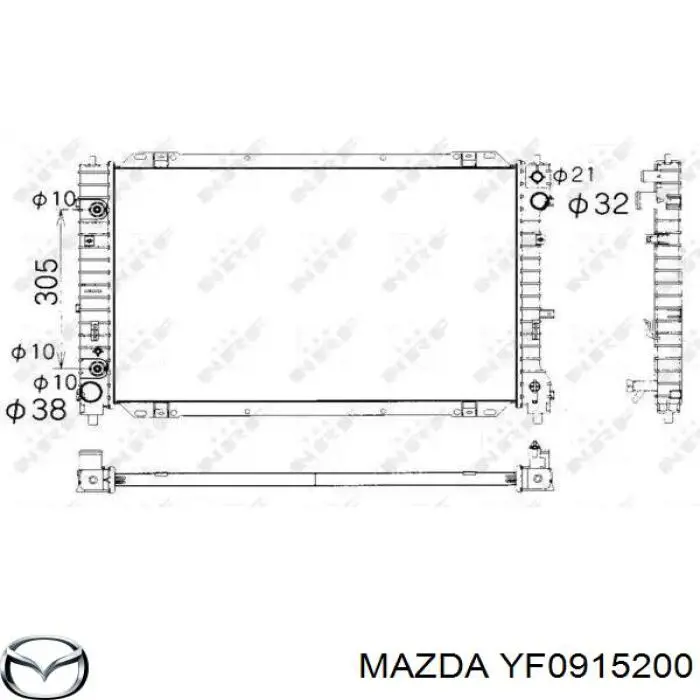 Радиатор YF0915200 Mazda