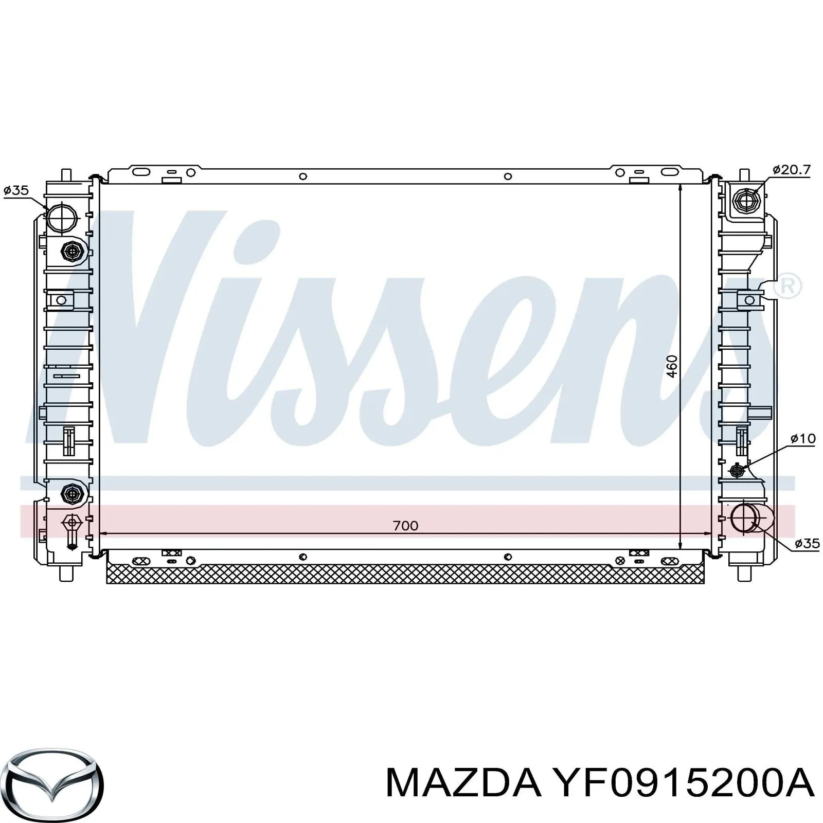 Радиатор YF0915200A Mazda