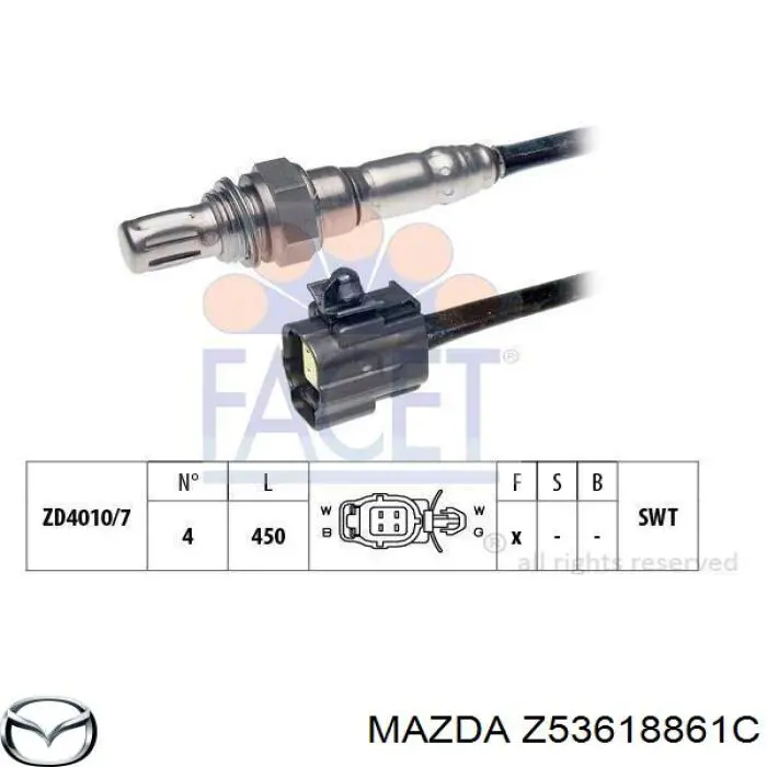 Лямбда датчик кислорода Mazda Z53618861C цена, от 22.15 USD