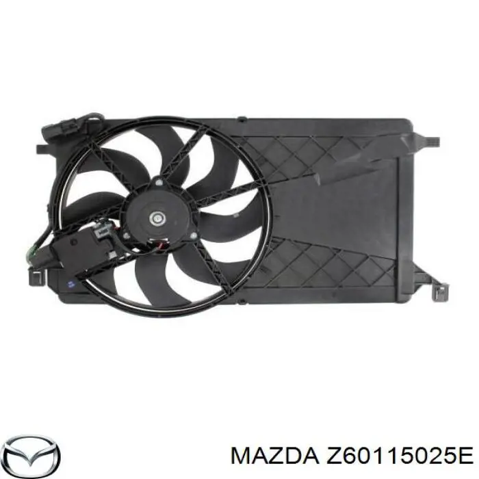 Z60115025E Mazda диффузор радиатора охлаждения, в сборе с мотором и крыльчаткой