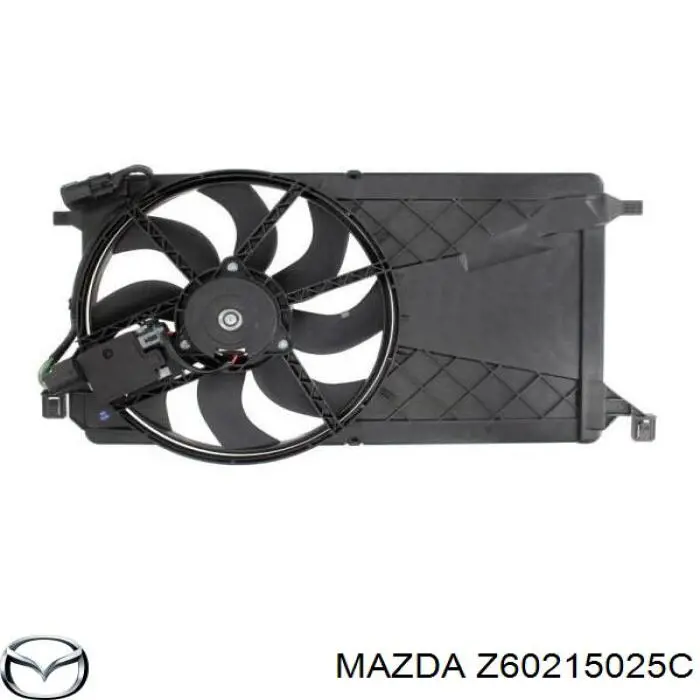 Z60215025C Mazda difusor do radiador de esfriamento, montado com motor e roda de aletas